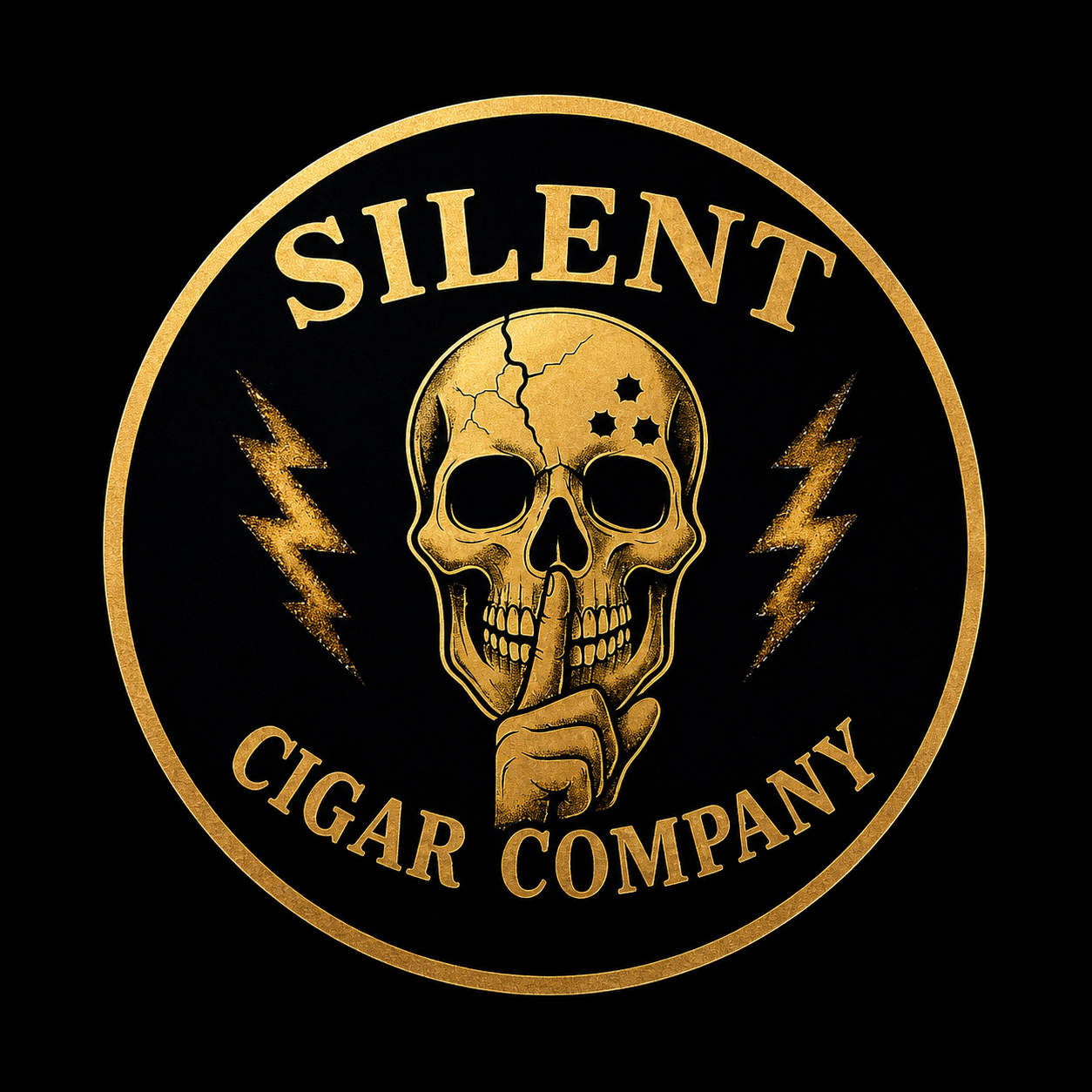 Silent Cigar Embossed Sticker 5x5