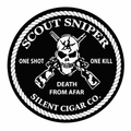 Silent Cigar Sniper Embossed Sticker 5x5