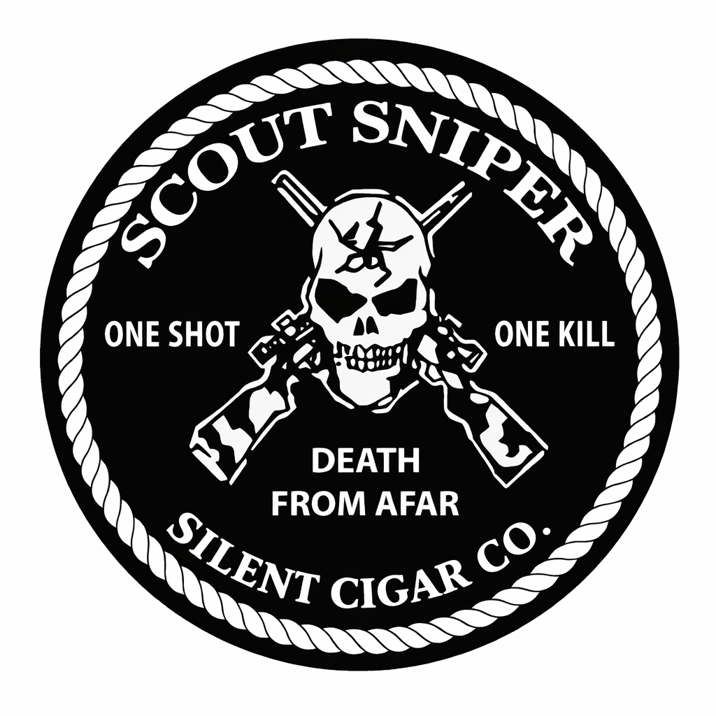 Silent Cigar Sniper Embossed Sticker 5x5